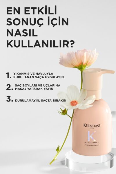 Gloss Absolu Kalın Telli Ve Elektriklenmeye Eğilimli Saçlar Için Elektriklenme Karşıtı Şekillendirici Durulanmayan Krem 240ml
