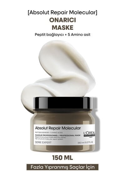Absolut Repair Molecular Tüm Yıpranmış Saçlar İçin Yoğun Onarıcı Maske 150 ml