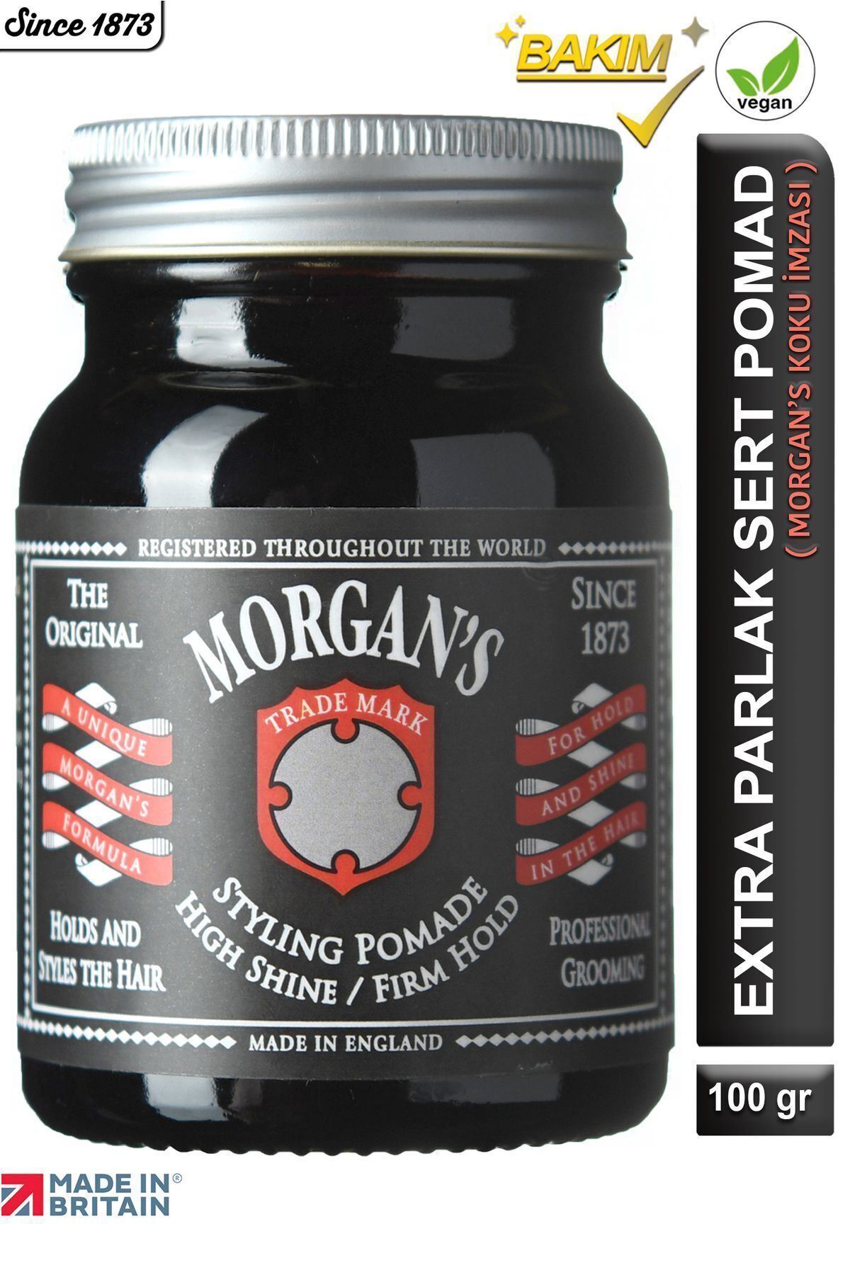 Morgan's High Shine Sert Tutuş, Parlaklık Veren Şekillendirici Pomat (BLACK LABEL) 100gr