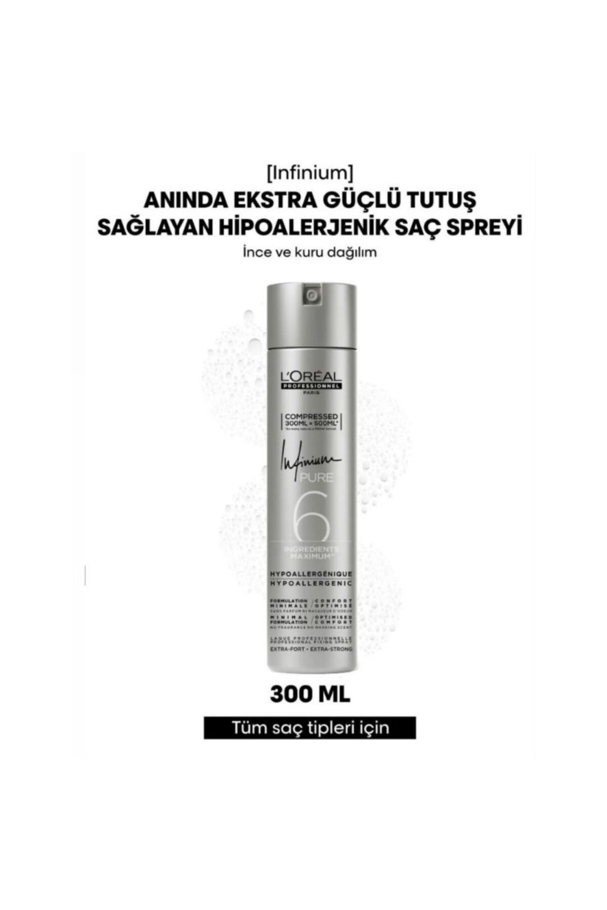 Infinium Pure Extra Fort - Extra Strong Extra Güçlü Güçlü Saç Spreyi 300 Ml - Yeni Ambalaj