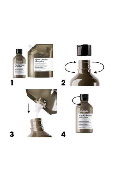 Absolut Repair Molecular Tüm Yıpranmış Saçlar İçin Arındırıcı Refill Şampuan 500ml