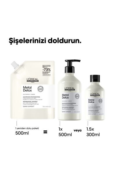 Metal Detox İşlem Görmüş ve Yıpranmış Saçlar İçin Metal Karşıtı Arındırıcı Refill Şampuan