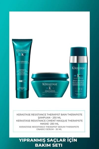 Kérastase Resistance Therapiste Aşırı Yıpranmış Saçlar İçin Şampuan 250ML+MASKE 200ML+SERUM 30ML