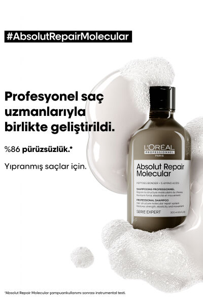 Serie Expert Absolut Repair Molecular Tüm Yıpranmış Saçlar Için Arındırıcı Şam