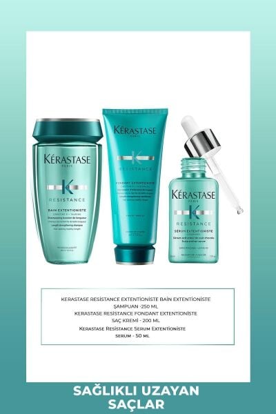 Kérastase Resistance Onarıcı Saç Kremi 200 ml & Şampuan 250 ml & Serum 50 ml
