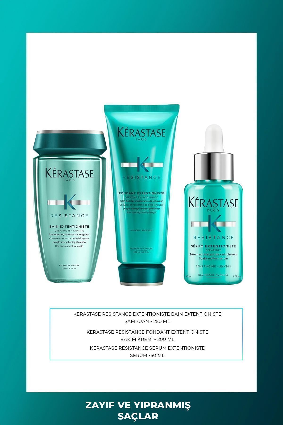 Kérastase Resistance Extensioniste Şampuan 250 ml Fondant Krem 200 ml Serum 50 ml