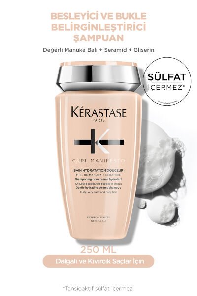 Curl Manifesto Bain Hydratation Douceur Kıvırcık Saçlar Için Besleyici Şampuan 250 ml 250