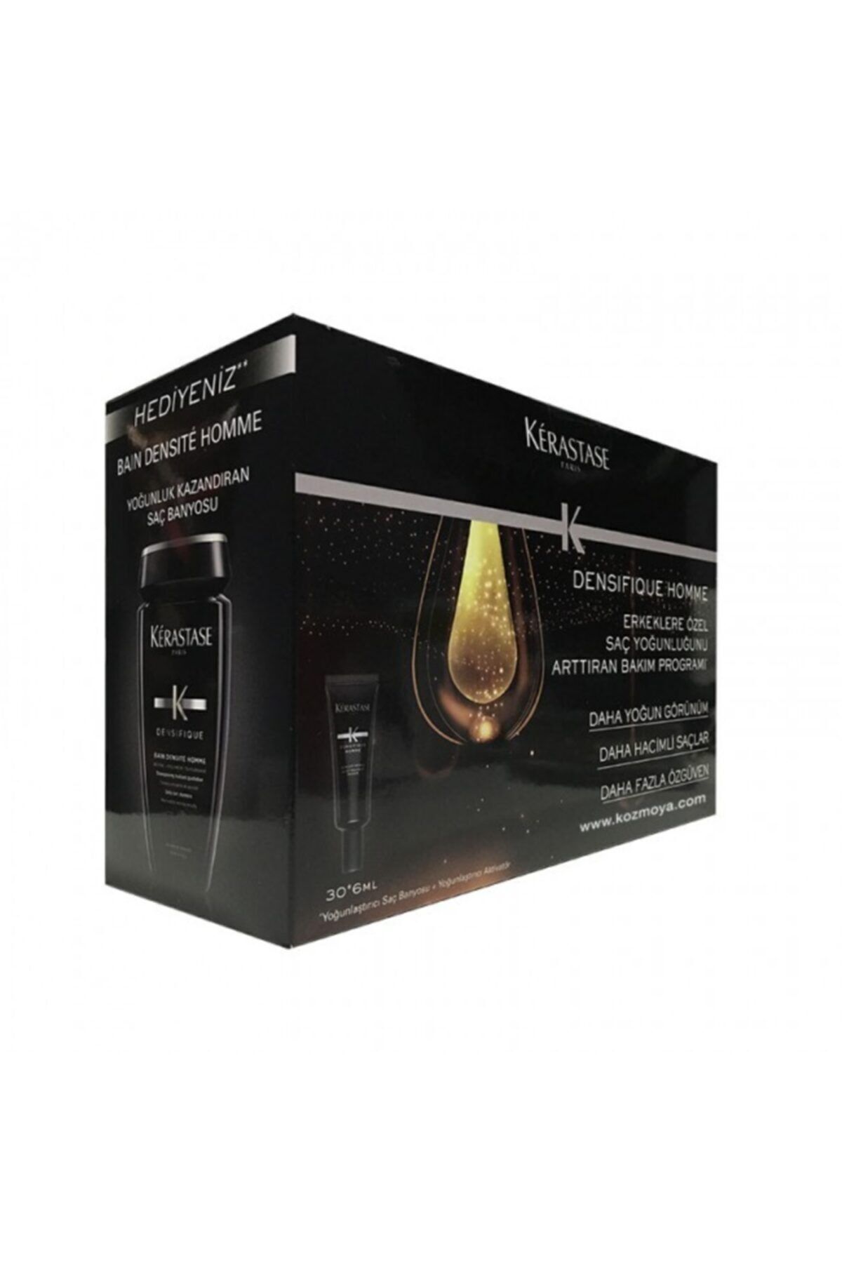 Densifique Homme Erkeklere Özel Dökülen Saçlar Için Yoğunlaştırıcı Kür 30x6+250 ml Şampuan