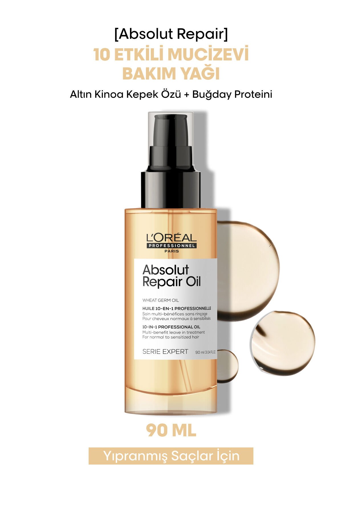 Loreal Serie Expert Absolut Repair 10 In 1 Yıpranmış Saçlar Için 10 Etkili Mucize Saç Bakım Yağı 90