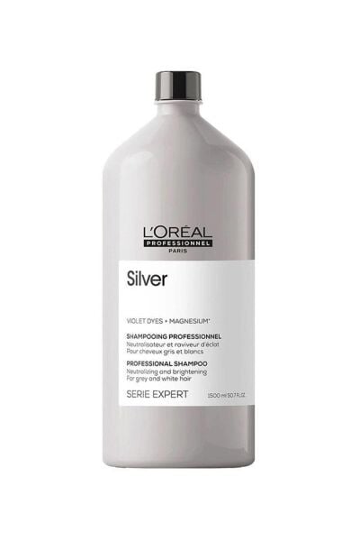 Serie Expert Silver Çok Açık Sarı, Gri Ve Beyaz Saçlar Için Renk Dengeleyici Mor Şampuan 1500ml