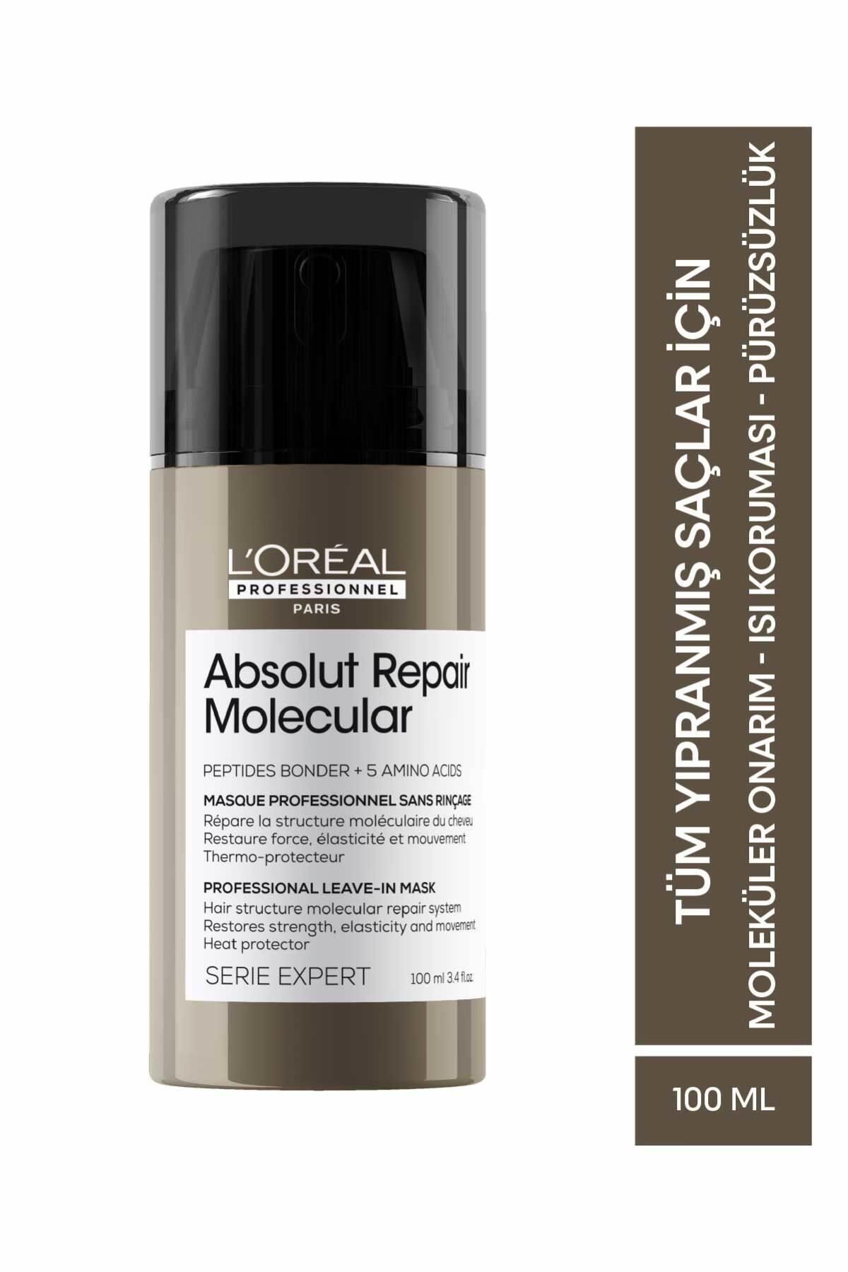 L'oreal Professionnel Serie Expert Absolut Repair Molecular Tüm Yıpranmış Saçlar İçin Durulanmayan Maske 100 ml