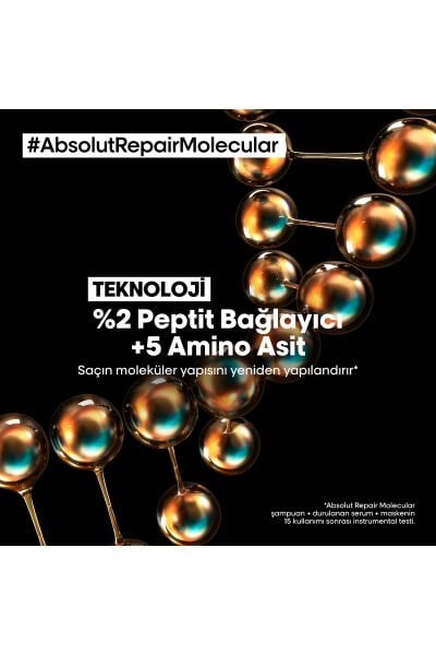 L'oreal Professionnel Serie Expert Absolut Repair Molecular Tüm Yıpranmış Saçlar İçin Durulanmayan Maske 100 ml