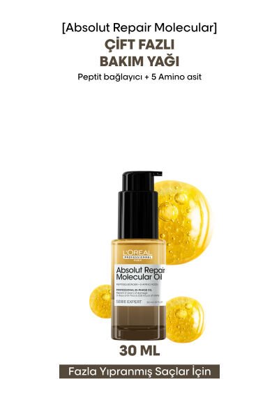 Absolut Repair Molecular Çift Fazlı Profesyonel Saç Bakım Yağı 30 ml