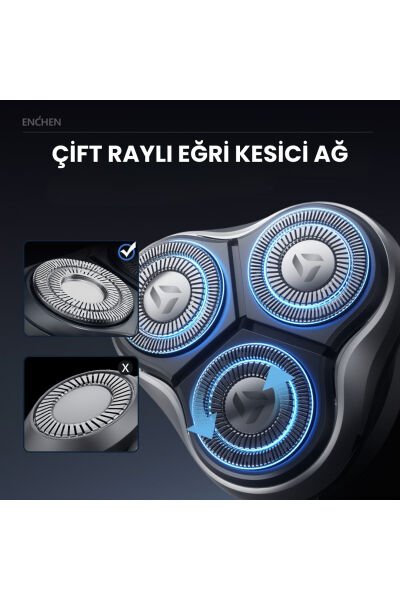 Blackstone Max Siyah Çift Yönlü Kavisli Bıçaklı Şarjlı Islak-Kuru Tıraş Makinesi