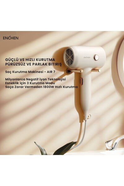 Air 7 1800 Watt Negatif İyonik Teknoloji 3 Sıcaklık Modlu Saç Kurutma Makinesi