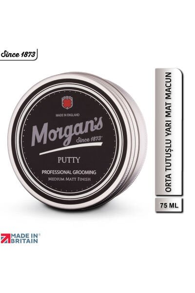 Morgan's Pomade Putty Medium Matt Finish - Orta Tutuşlu, Hacim Veren Mat Şekillendirici Krem 75ml